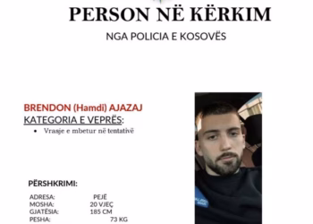 Policia në kërkim të një 20-vjeçari për plagosjen në Pejë