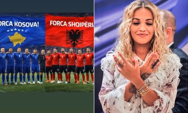 “Forca Kosova, forca Shqipëria”, Rita Ora mbështet dy ekipet kombëtare për kualifikim në Kupën e Botës