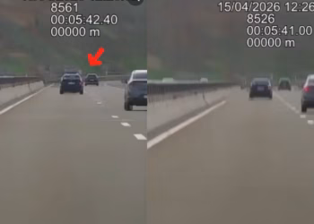 Me 182 km/h në zonë 120, Policia konfiskon targat dhe ndalon shoferin