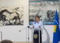 Haxhiu merr pjesë në zbulimin e muralit “Çast” në Therandë