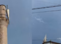 Era e fortë rrëzoi një pjesë të minares në Xhaminë në Plluzhinë të Skënderajt