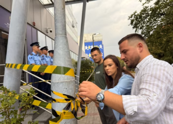 Rinia Demokratike e Kosovës aksion para objektit të Qeverisë