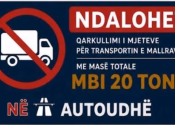 Sot kufizohet qarkullimi i automjeteve mbi 20 tonë në autoudhë