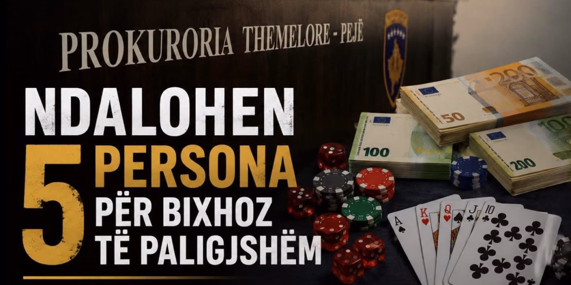 Pesë të arrestuar në Deçan për bixhoz të paligjshëm, sekuestrohen mbi 1,600 euro