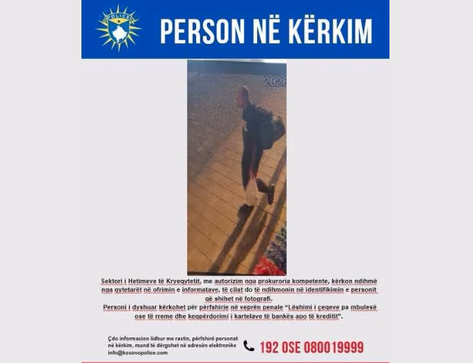 Policia kërkon ndihmë për identifikimin e këtij personi